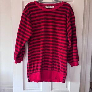 Vintage 80's - 90's Tapemeasure New York Red & Black Striped Tunic - Size S